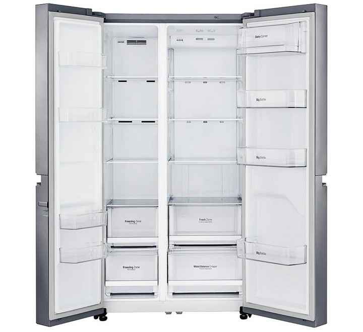 LG 687 Litres Frost Free Inverter Side-by-Side Door Refrigerator (Multi Air Flow GC-B247SLUV Shiney Steel)
